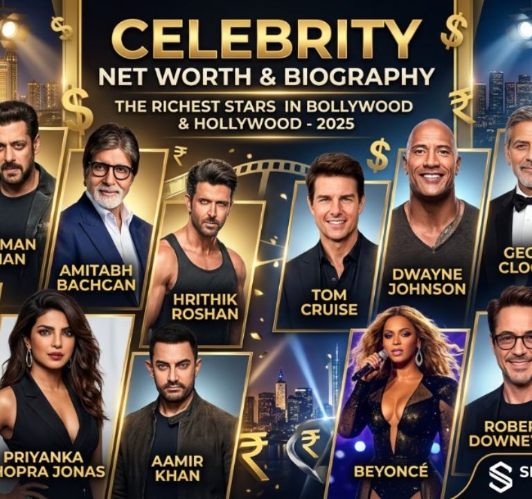 Celebrity net worth and biography 2025 — richest Bollywood and Hollywood stars